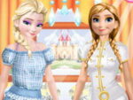 Elsa și Anna se îmbracă la lucru